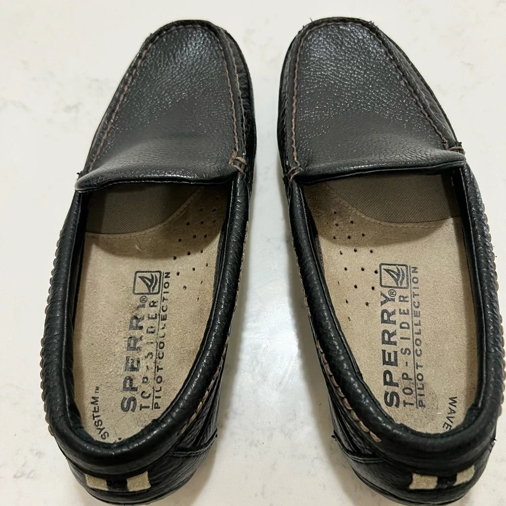 Sperry Men's Black Pebbled Loafers